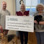 From left: Greg Long, director of the Hancock Animal Shelter; Lisa Birmingham, director of Grants and Scholarships at GCCF; and Penne Rappold, a member of Friends of the Animal Shelter in Hancock County’s Board of Directors.