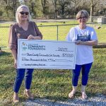 From left: Lisa Birmingham, director of Grants and Scholarships at GCCF, and Charlotte Batson of the Stone County Community Cat Society.